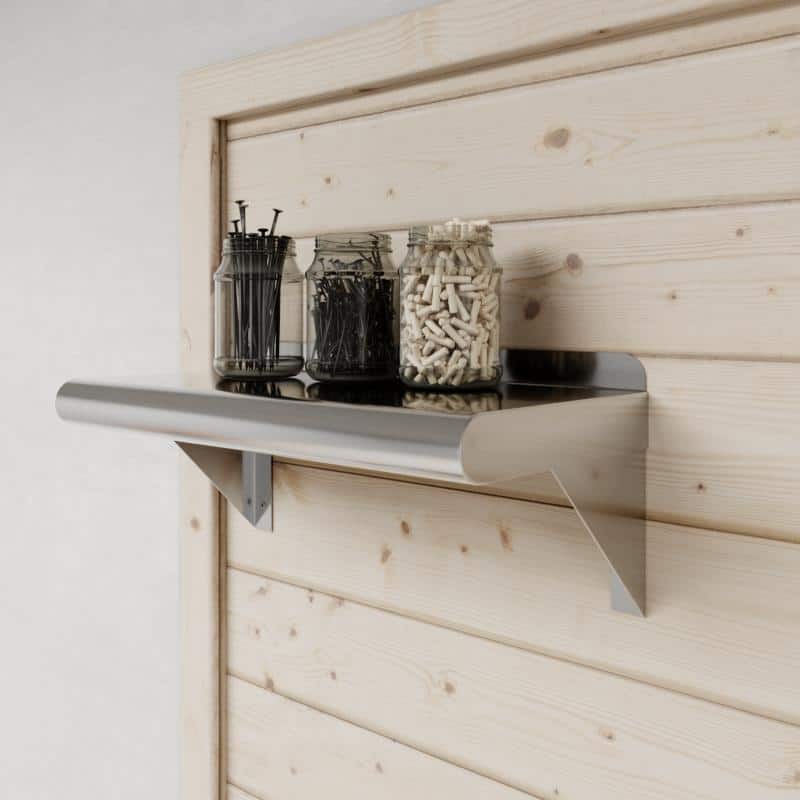 16'' Stainless Steel Wall Shelf with Brackets