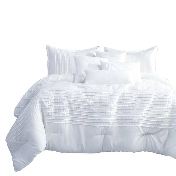 7 Piece Queen Luxury microfiber White 
