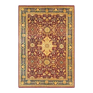 Mogul One-of-a-Kind Traditional Red 6 ft. 1 in. x 8 ft. 10 in. Oriental Area Rug