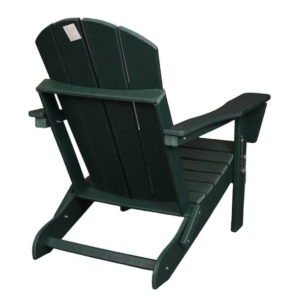 Willit Dark Green Weather-Resistant Foldable Outdoor Adirondack Chair (Set of 1)
