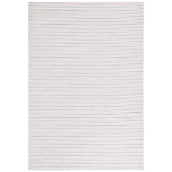 Stella Ivory 4 ft. x 6 ft. Solid Striped Indoor/Outdoor Area Rug