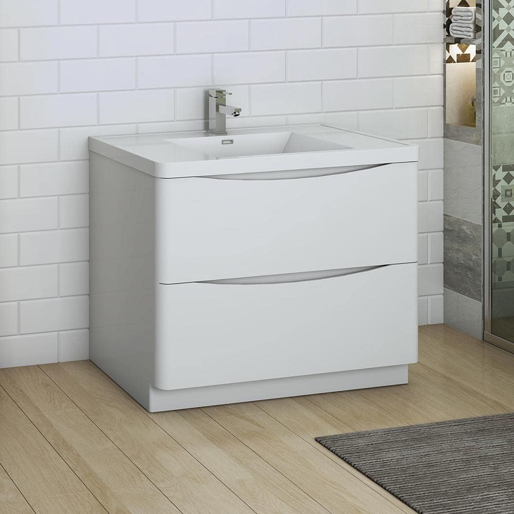 Tuscany 40" Glossy White Acrylic Single Sink Vanity