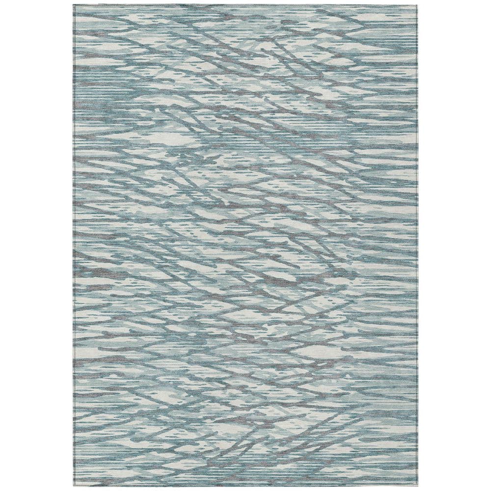 Chantille Machine Washable Indoor/Outdoor Abstract ACN2771 Teal 5 ft. x 7 ft. 6 in. Area Rug price history on PriceWatchPro
