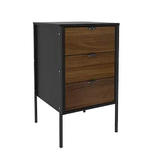 Mallorca Black and Dark Brown Accent Cabinet with 3-Drawers