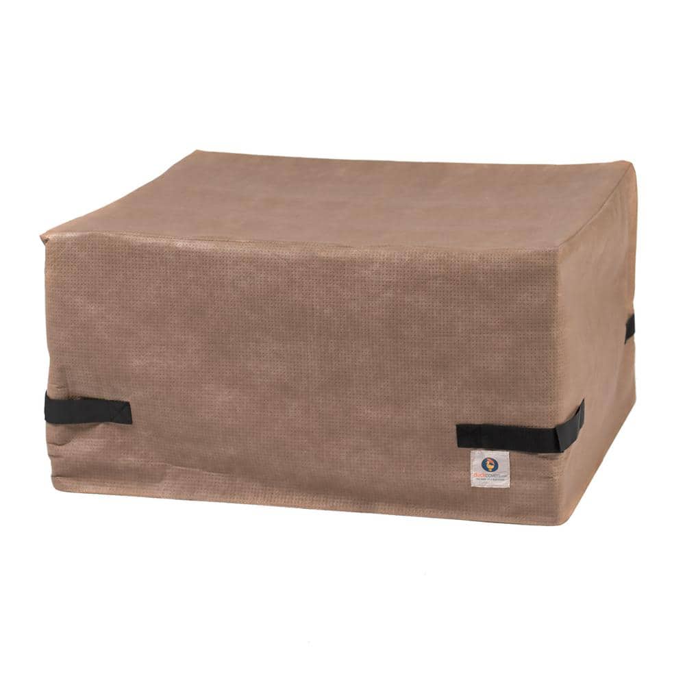 Elite Water-Resistant Beige Fabric Square Fire Pit Cover, 32 Inch