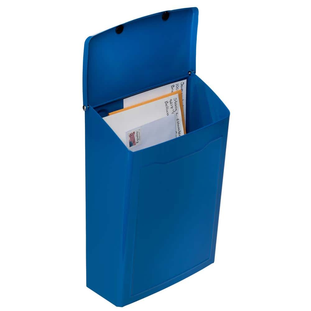 Marina Blue Steel Wall Mounted Mailbox