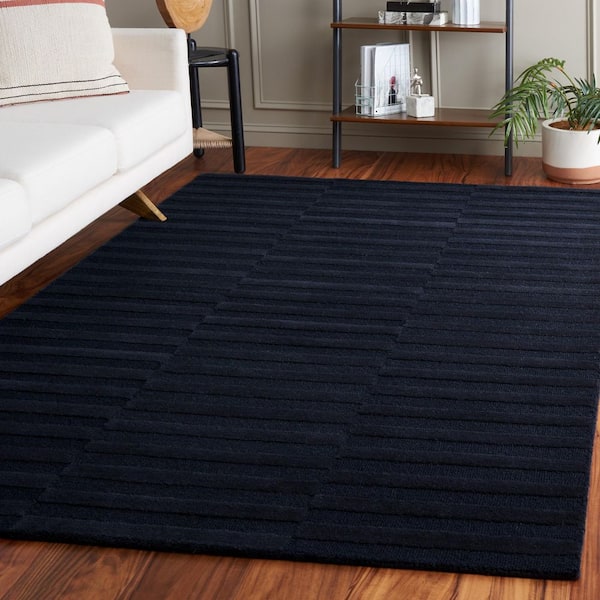 Ebony 5 ft. x 8 ft. Charcoal Solid Color Area Rug