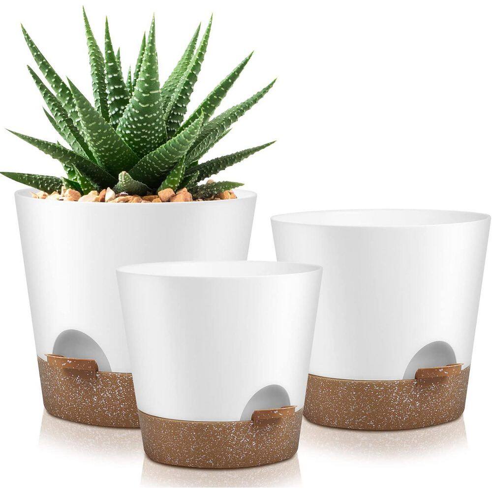 3-Piece Ceramic Plant Pot Set (5.7, 4.7, 3.5 Inch) with Drainage - Modern Decorative Planter for Outdoor/Indoor Use price history on PriceWatchPro