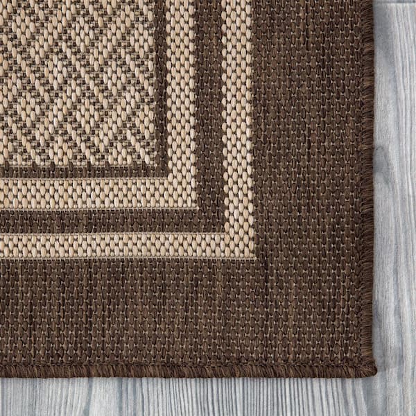 Greige Indoor Outdoor Rugs Large Grey Flatweave Garden Mat Waterproof Runner  Rug