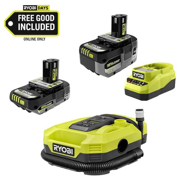 ONE+ 18V HIGH PERFORMANCE Kit w/ 4.0 Ah Battery, 2.0 Ah Battery, Charger, & FREE ONE+ Cordless Inflator/Deflator