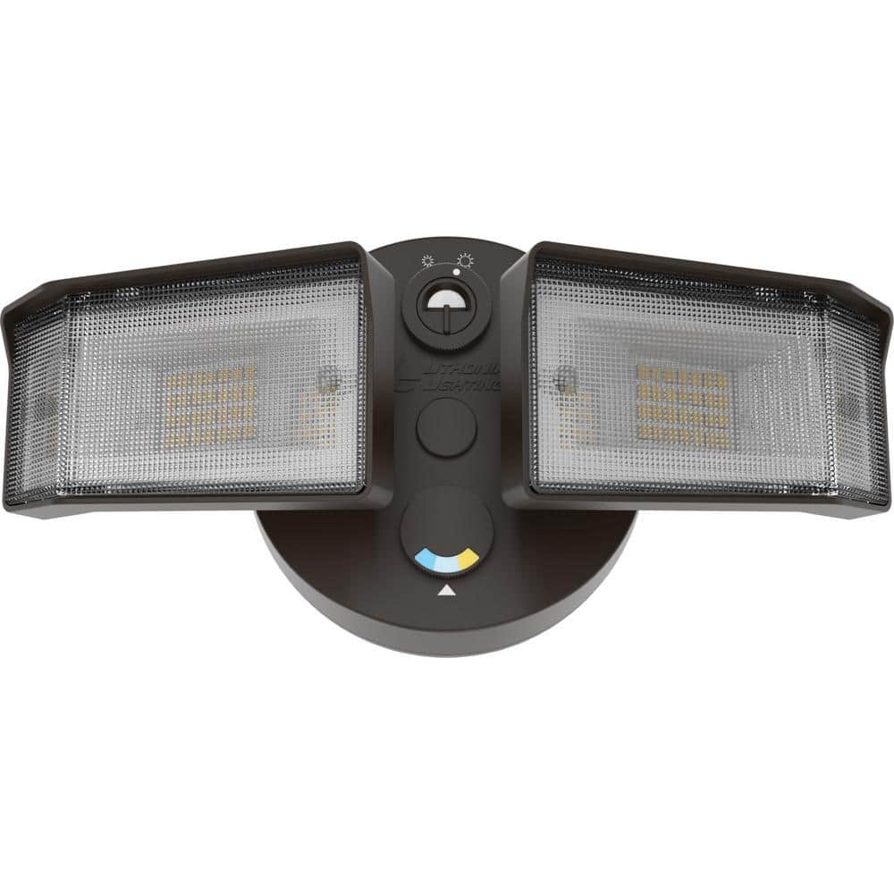 Dark Bronze Dual Head LED Outdoor Security Floodlight