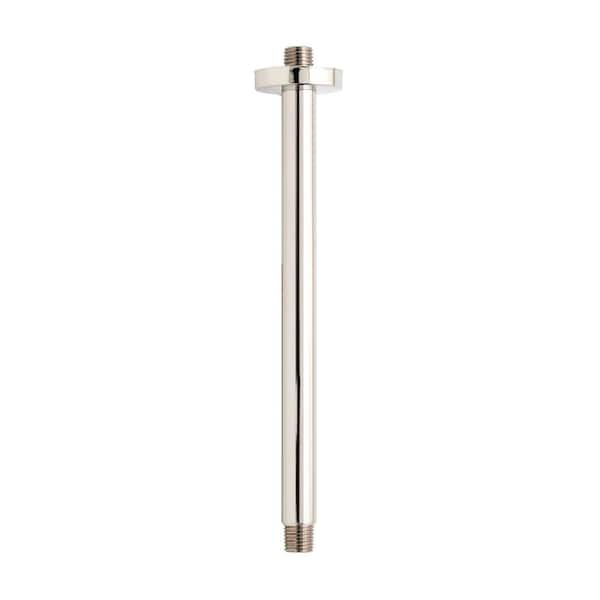 SIGNATURE HARDWARE 12 in. Round Ceiling-Mount Shower Arm Polished Nickel