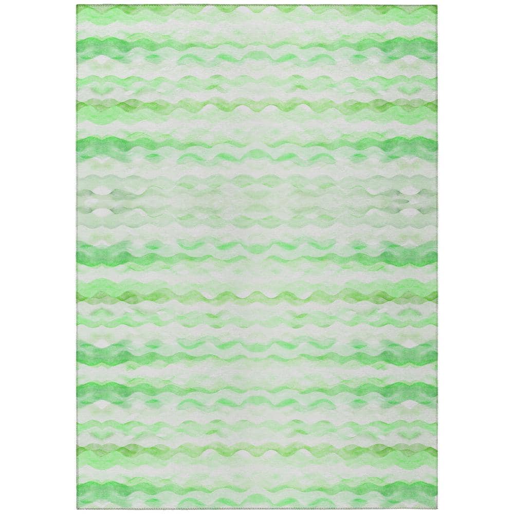 Surfside 10 ft. x 14 ft. Green Geometric Indoor/Outdoor Area Rug
