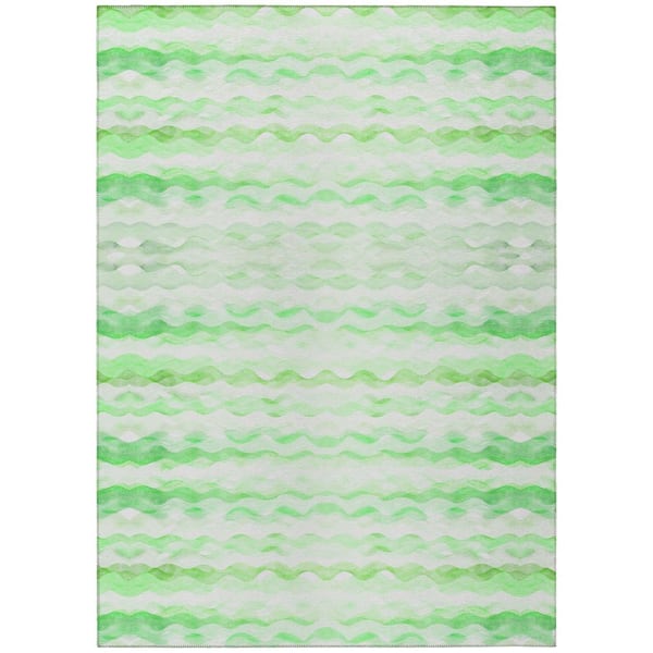 Addison Rugs Surfside Green 5 ft. x 7 ft. 6 in. Geometric Indoor/Outdoor Area Rug