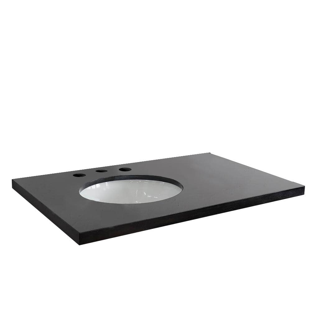 37 in. W x 22 in. D x 2 in. H Black Granite Vanity Top with Left Side Oval Sink price history on PriceWatchPro