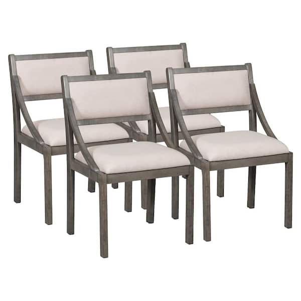 Maincraft Gray Retro Wood Dining Chairs for Kitchen, Living Room, Dining Room (Set of 4)