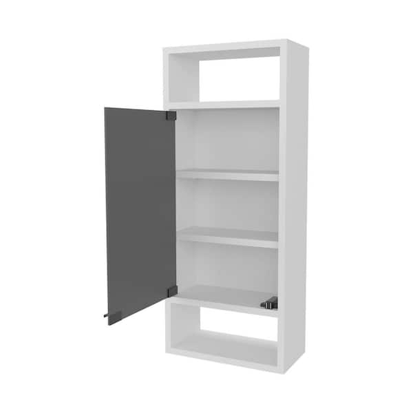 11.8 in. W x 28.3 in. H Rectangular White Surface Mount Medicine Cabinet with Mirror, with 1-Door