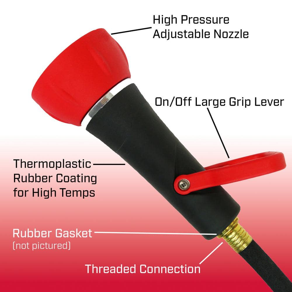 Chapin Red and Black Industrial Fireman Style Hose Nozzle