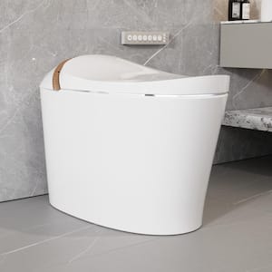 Tankless Elongated Smart Toilet Bidet 1.1/1.45 GPF in White with Auto Flush, Deodorization, Warm Water, Dryer