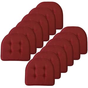 Solid U-Shape Memory Foam 17 in. x 16 in. Non-Slip Indoor/Outdoor Chair Seat Cushion (12-Pack), Wine