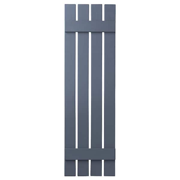 Ply Gem 16 in. x 47 in. Polypropylene Plastic 4-Board Open Board and Batten Shutters Pair in Blue