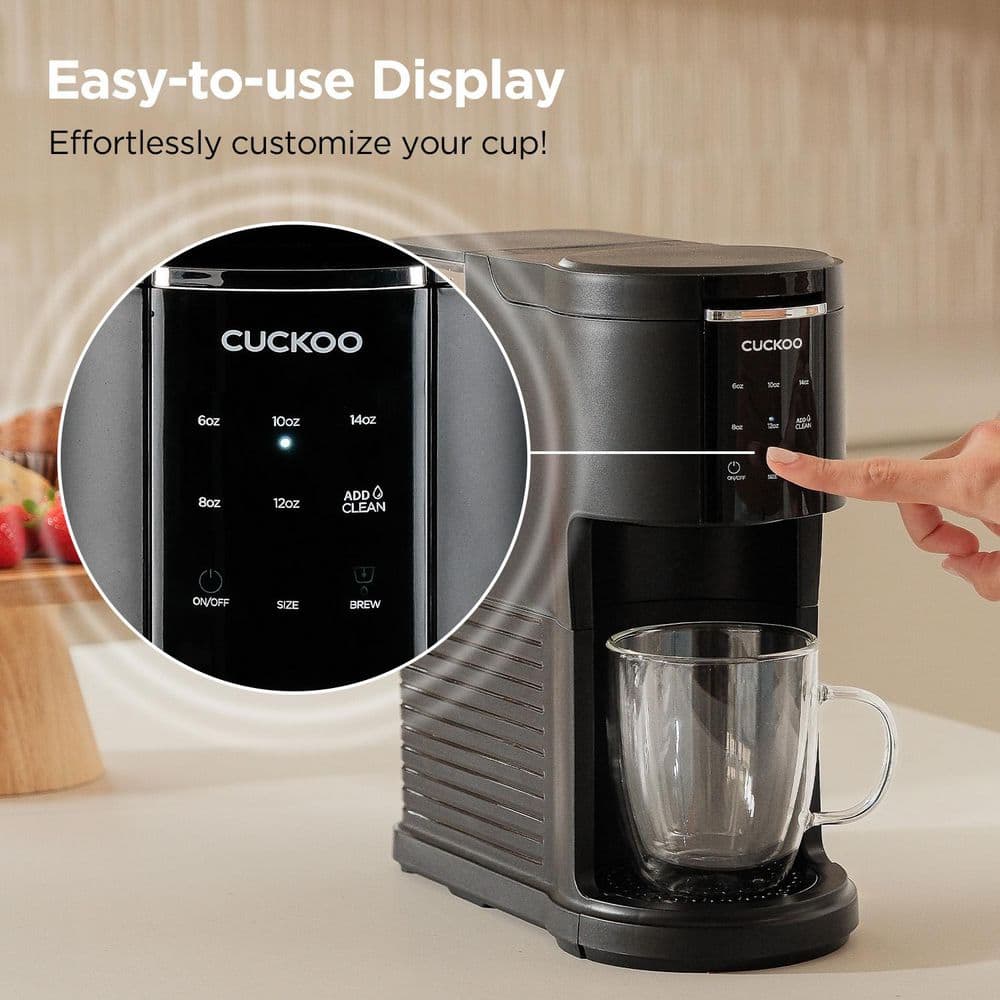 Cuckoo Electronics CCM-AK011B CUCKOO Electric 3-in-1 Coffee Maker Uses Ground Coffee/ K-Cup Pod / Loose Tea Leaves Single Serve Coffee Brewer and Tea Maker (CCM-AK011B)