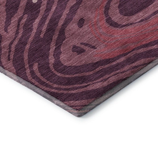 Mayfield Premium Machine Washable Abstract AMF1051 Garnet 8 ft. x 10 ft. Area Rug