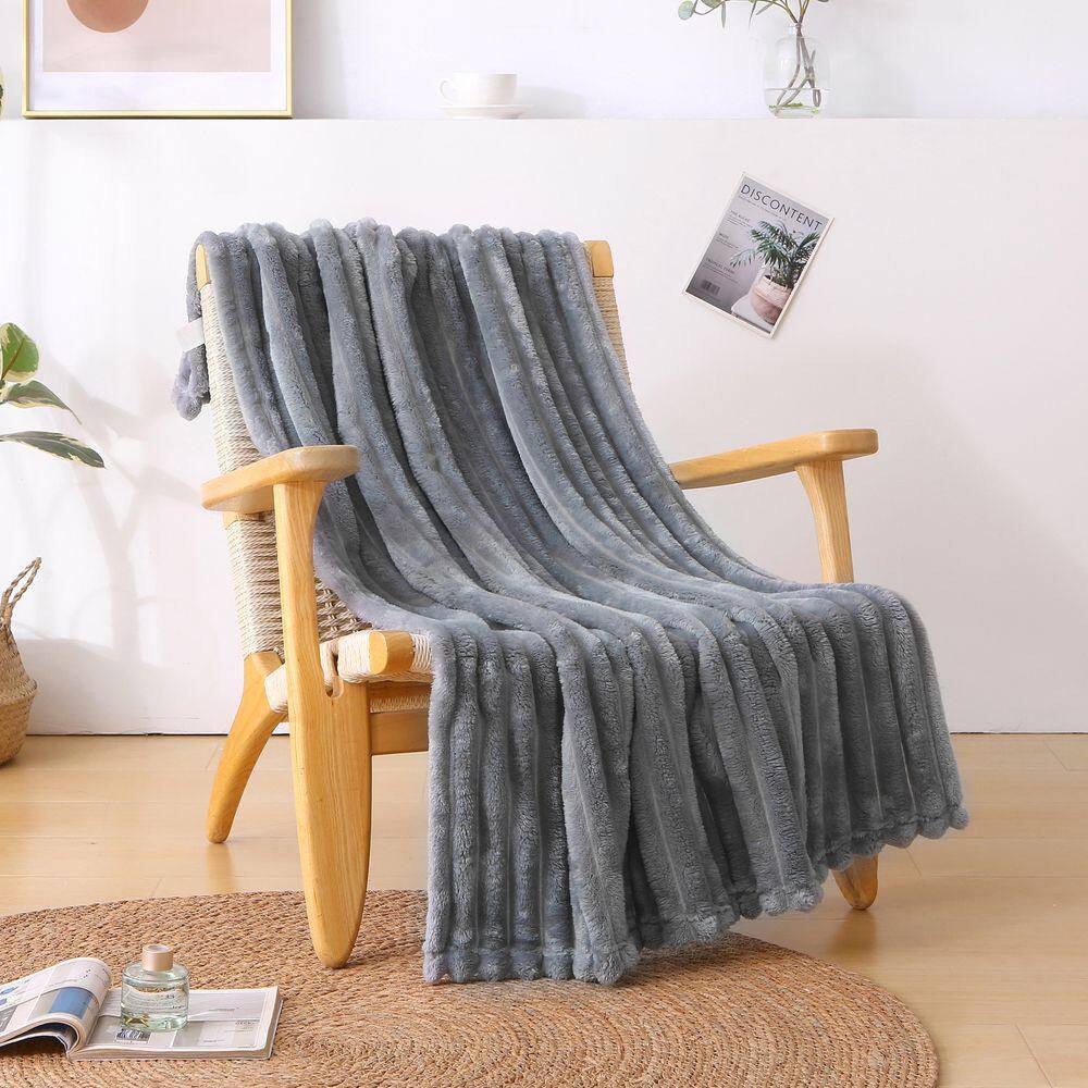 Lightweight Ribbed Cord Grey Flannel Fleece 79 in. x 91 in. Blanket price history on PriceWatchPro