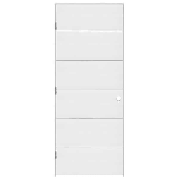 Masonite 32 in. x 80 in. No Panel Right-Handed Primed Composite Hollow Core Single Prehung Interior Door 4-9/16 in. Flat Jamb