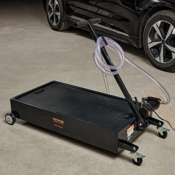 20 Gal. Oil Drain Pan w/180 Watt Electric Pump Low Profile Oil Drain Pan w/8.2 ft. Hose and Folding Handle for Trucks
