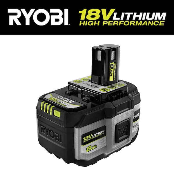 RYOBI ONE+ 18V 8.0 Ah Lithium-Ion HIGH PERFORMANCE Battery