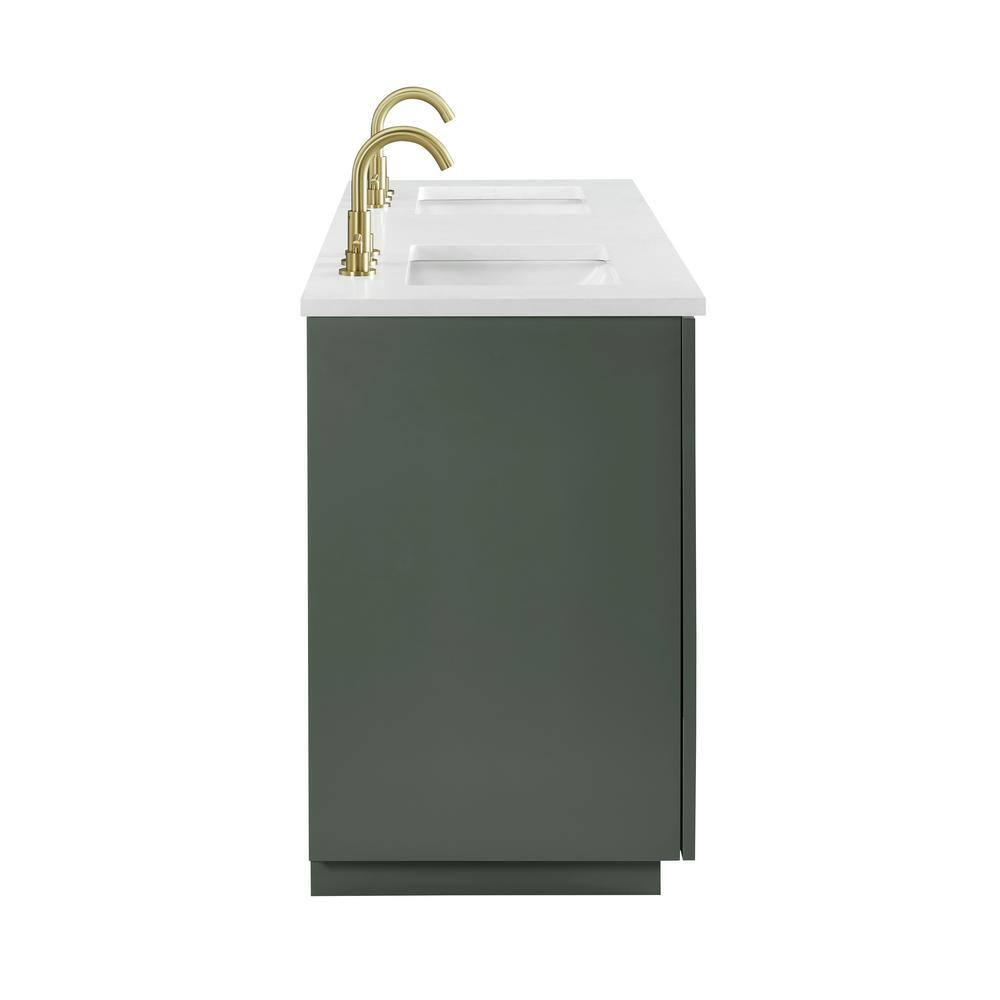 Addison 60" Vintage Green Double Sink Vanity with Ariston White Top