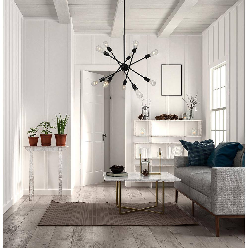 Vintage Loft Aged Brass & Black Globe Pendant Light