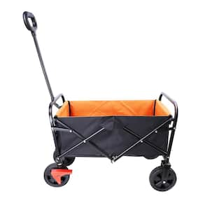 3.19 cu. ft. Metal Mini Folding Wagon Garden Cart Shopping Beach Cart