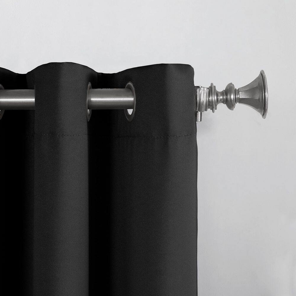 Black 95-Inch Room Darkening Grommet Curtain Panel