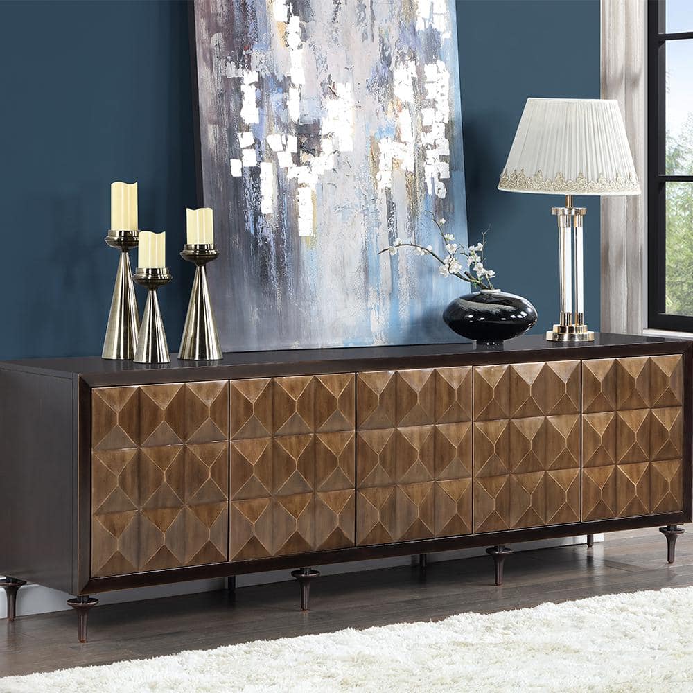 Acme Furniture Diya Forged Bronze And Espresso Finish Wood 19 in