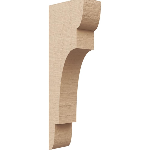 Ekena Millwork 3 in. x 18 in. x 6 in. Thin New Brighton Rough Cedar Woodgrain TimberThane Corbel, Primed Tan