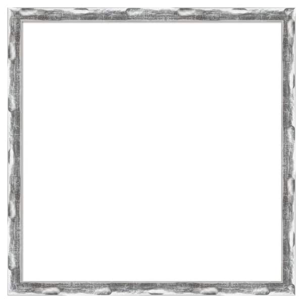 Amanti Art Scratched Wave Chrome 26 in. x 26 in. Polystyrene Framed Dry Erase Magnetic Memo Board