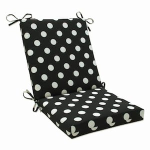 Polka Dot Outdoor/Indoor 18 in. W x 3 in. H Deep Seat, 1-Piece Chair Cushion and Square Corners in Black/White Polka Dot