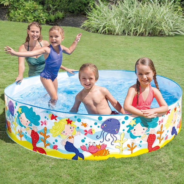 Intex 6 ft. x 15 in. D Round Mermaids By The Sea Instant Kiddie Snap Set Pool