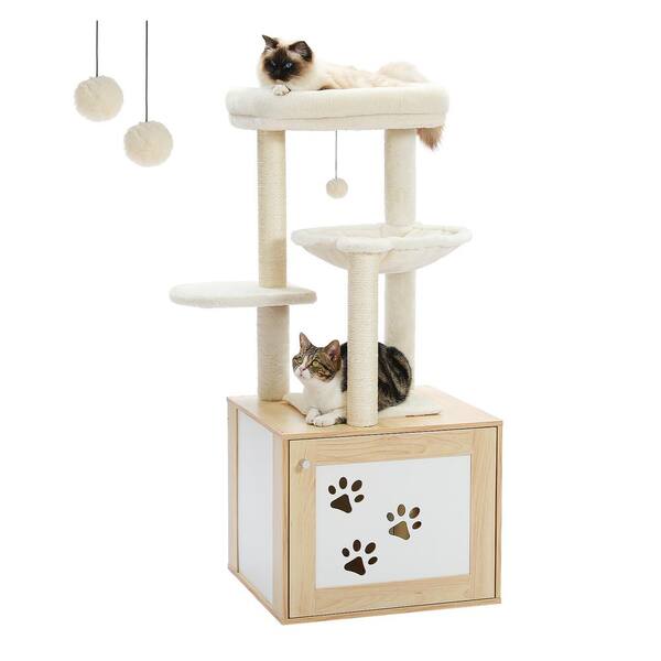 White 2024 cat tower