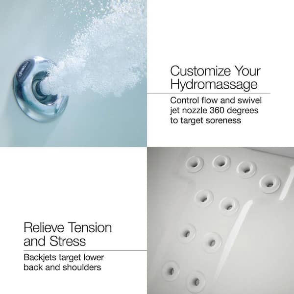 KOHLER Underscore 66 in. x 36 in. Oval Whirlpool Bathtub with