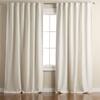 TOWN & COUNTRY LUXE Arlo Solid Linen Texture 50 in. W x 96 in. L Polyester Blackout Natural Linen Curtain (Set of 2) YC019954DSTXE1 A145