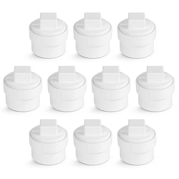 4 in. White Rigid PVC DWV Cleanout Adapter with C.O. Plug, Slip x Female Pipe Thread Drain, Waste & Vent Systems (10-Pk)