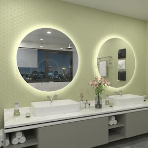 20 in. W x 20 in. H Round Frameless Super Bright LED Backlited Anti-Fog Wall Bathroom Vanity Mirror