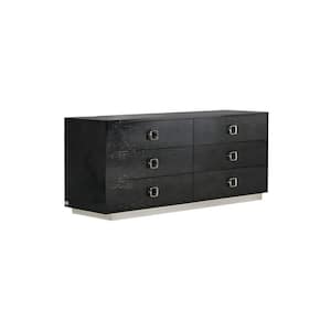 Black 6 drawer 63 in. Chest of Drawers