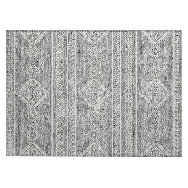 Chantille Machine Washable Indoor/Outdoor Abstract ACN901 Gray 1 ft. 8 in. x 2 ft. 6 in. Area Rug