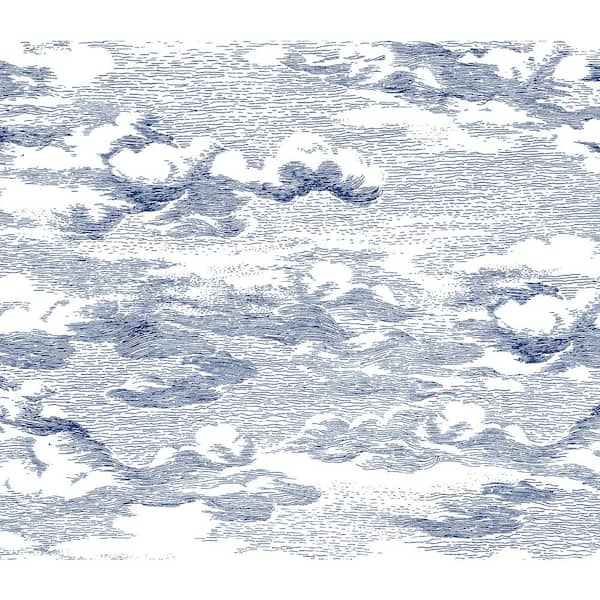 NextWall Blue Clouds Vinyl Peel and Stick Wallpaper Roll 30.75 sq. ft.