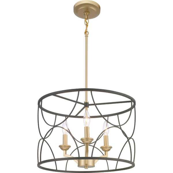 Progress Lighting Landree Collection 3-Light Matte Black Luxe