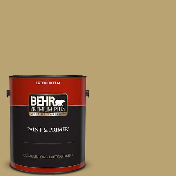 BEHR PREMIUM PLUS 1 gal. Home Decorators Collection #HDC-AC-16 Cumin Flat Exterior Paint & Primer